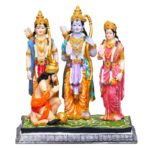 Hand Crafted Large Ram Darbar-Hindu God and Goddess Idol/Statue(9.5")-Polyster Resin-Multicolour