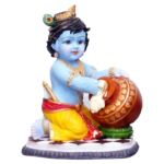 Hand Crafted Big Krishna Murti with Maakhan Pot on Turban-Hindu God and Goddess Idol/Statue(8")-Polyster Resin-Multicolour