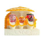 Stone Idol of Lord Jagannath balaram and subhadra 3 x 3 Inch Multicolour, 1 Piece