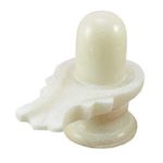 White Marble Shivling (3 Inches) Pure White Shiv Idol Pure Marble Murti Shiv ling