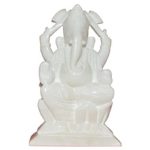 Pure Marble Lord Ganesha Statue 17 cms