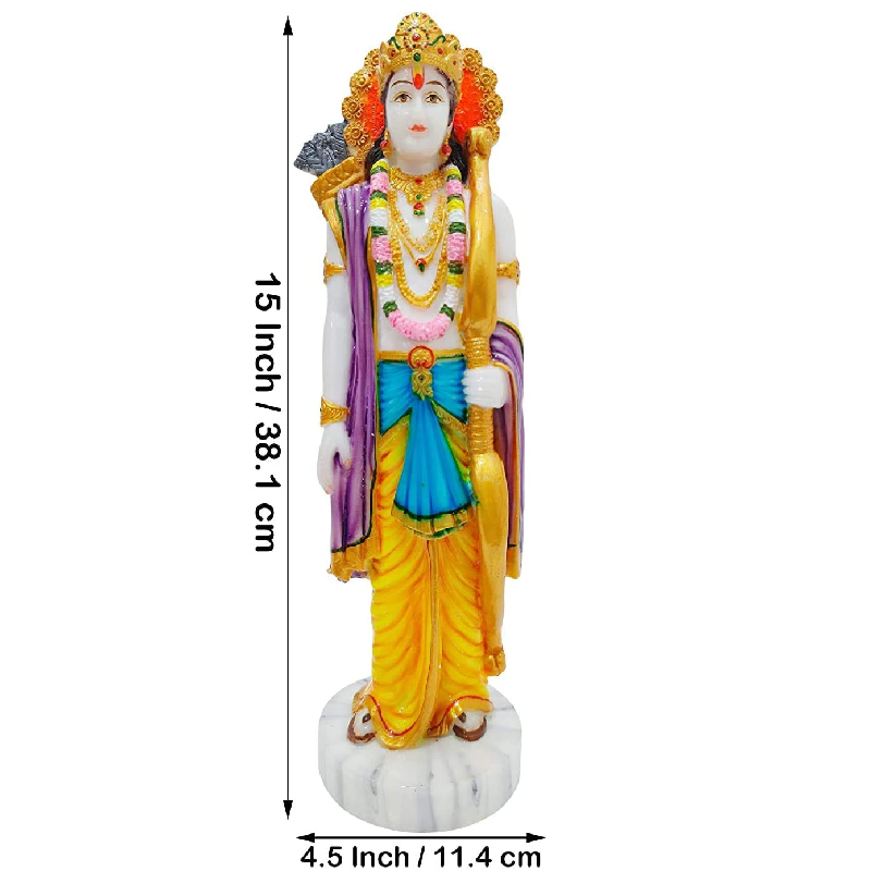 Marble Dust Ram Darbar God Ram Laxman Sita Hanuman  Inches  (Multicolour) - IndiBasket