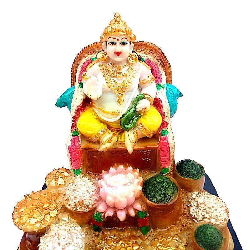 Marble Look Kuber Statue for Pooja Room Murti Home Decor Idol 8 INch -  IndiBasket