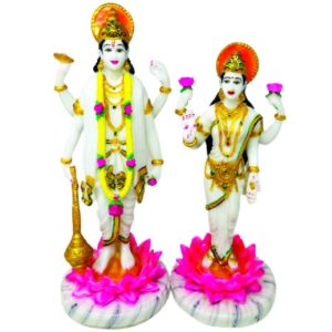Standing Vishnu Lakshmi Resin Statue/ Idol 15 inch for Puja