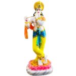 Standing Lord Krishna on Lotus Playing Flute Rein 24 inch Statue/ Idol For Puja