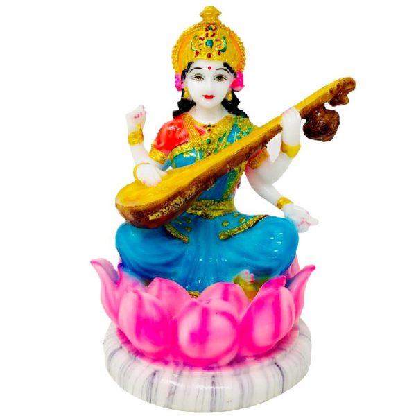 Marble Dust Maa Saraswati Statue for Pooja