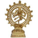 Brass Shiva Natraj Statue/ Dancing Shiva Natraja Idol for Home Décor 8.2 Inch