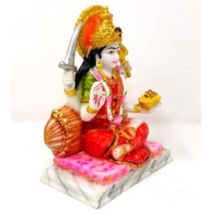 santoshi mata statue/ maa santoshi idol, multicolor, 6.50 inches marble dust