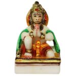 ram darbar idol, ram sita laxman and hanuman statue, multicolor, 9.5 inches (marble dust)