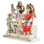 shiv family statue/ shiv parivar murti/ shiva family idol, multicolor, 9.5 inches (marble dust)