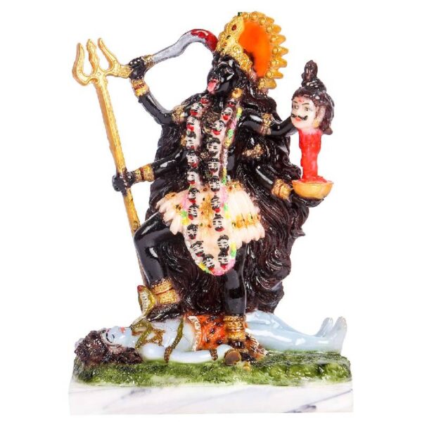 maa kali statue/ mata kali idol, multicolor, 9 inches (marble dust)