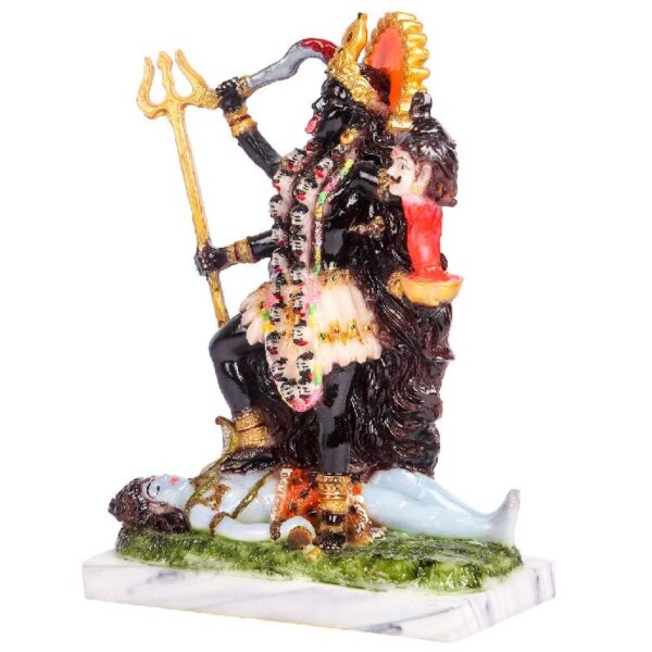 maa kali statue/ mata kali idol, multicolor, 9 inches (marble dust)