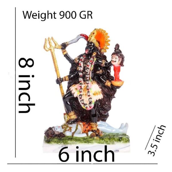 maa kali statue/ mata kali idol, multicolor, 9 inches (marble dust)