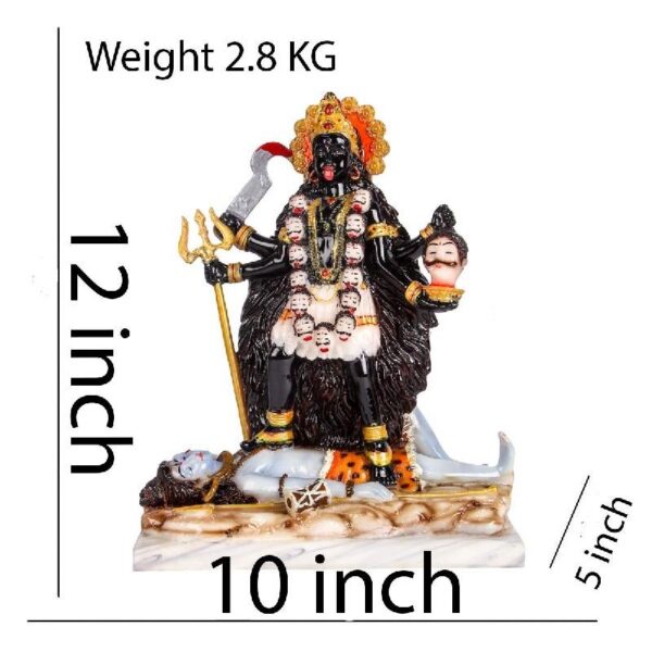 maa kali statue/ kalka ji mata rani murti , multicolor, 12 inches (marble dust)