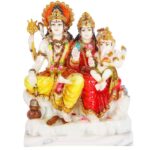 shiv parivar/ shiv family idol/ shiva family statue, 7.5 inches, 1 piece (multicolour) marble dust