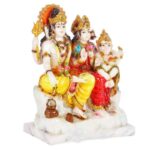 shiv parivar/ shiv family idol/ shiva family statue, 7.5 inches, 1 piece (multicolour) marble dust