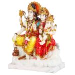 shiv parivar/ shiv family idol/ shiva family statue, 7.5 inches, 1 piece (multicolour) marble dust