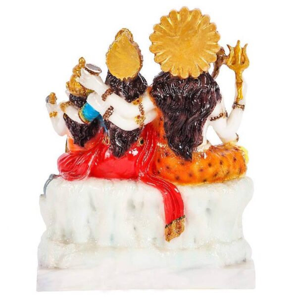 shiv parivar/ shiv family idol/ shiva family statue, 7.5 inches, 1 piece (multicolour) marble dust