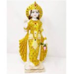 radha krishna statue/ radha krishna marble dust idol for home temple (multicolour) 14 inch 1 set of 2 units