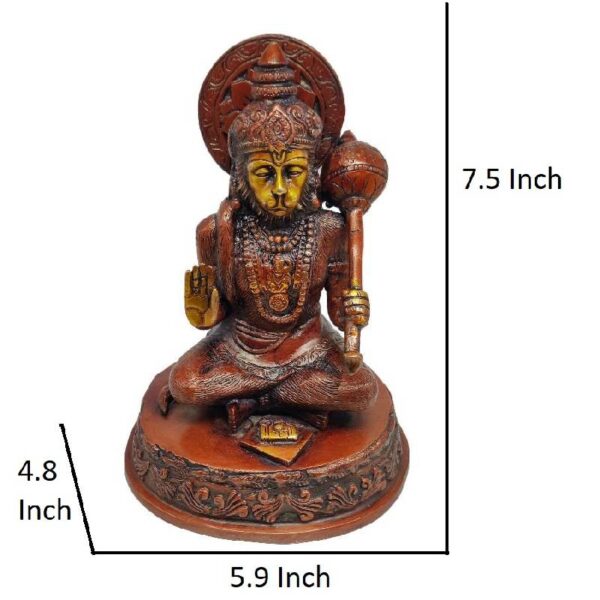 brass hanuman ashirwad statue/ bajranbali idol for home temple 7.5 inch