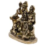 shiva family brass statue/ lord shiva parvati idol for home temple 4.5 inch