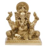 ganesh bhagwan brass idol/ ganesha statue/ ganpati murti for home temple 5 inch