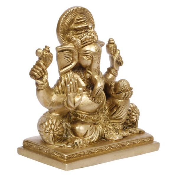 ganesh bhagwan brass idol/ ganesha statue/ ganpati murti for home temple 5 inch