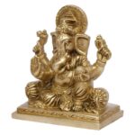 ganesh bhagwan brass idol/ ganesha statue/ ganpati murti for home temple 5 inch