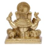 ganesh bhagwan brass idol/ ganesha statue/ ganpati murti for home temple 5 inch