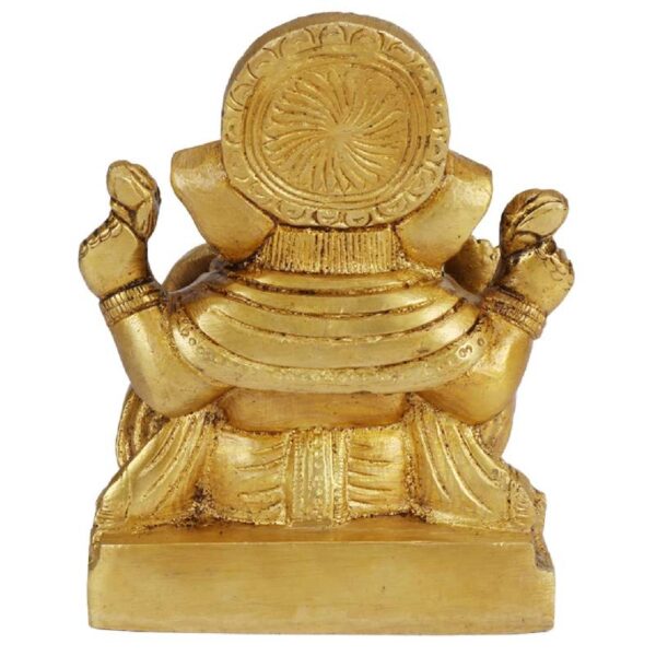 lord ganesha sitting on singhasan big belly brass statue/ ganesh bhagwan idol for home temple 4 inch