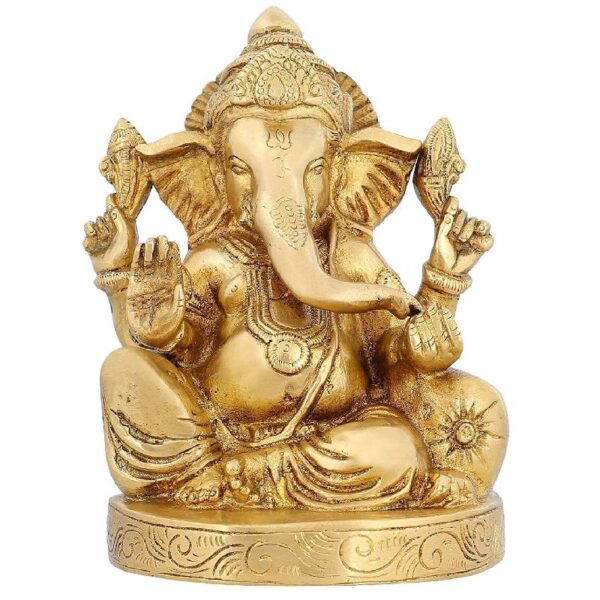 brass ganesha idol/ ganesh murti/ ganpati statue for home temple height 6.5 inch