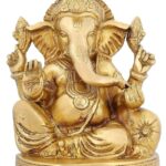 brass ganesha idol/ ganesh murti/ ganpati statue for home temple height 6.5 inch