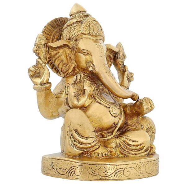 brass ganesha idol/ ganesh murti/ ganpati statue for home temple height 6.5 inch