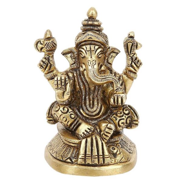 brass lord ganesha idol/ ganpati murti/ ganesh statue for home temple 8 cm