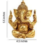 brass ganesha statue/ shree ganesha murti/ ganesha idol for home temple 5.5 inch