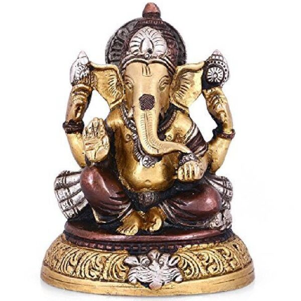 brass ganesha idol/ ganpati murti/ ganesha statue, 5.5 inches height