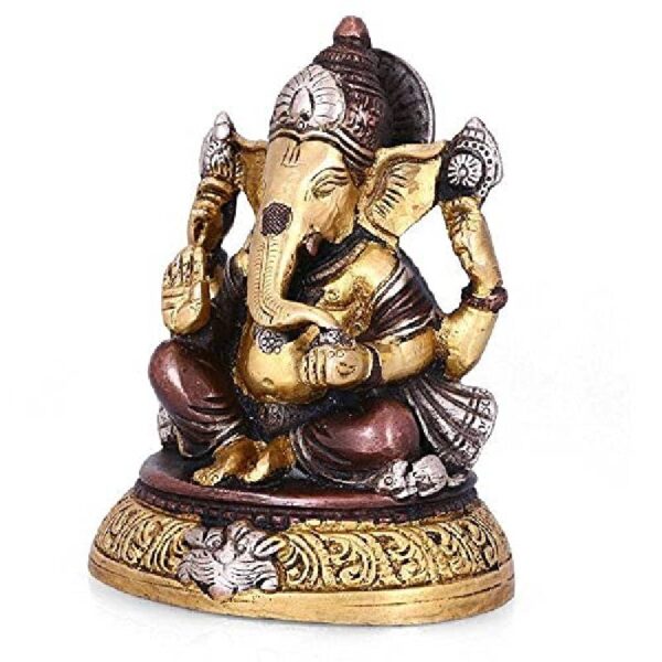 brass ganesha idol/ ganpati murti/ ganesha statue, 5.5 inches height