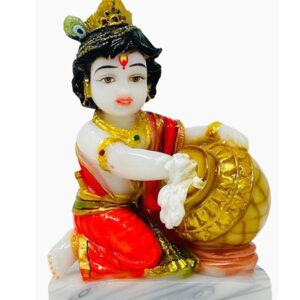 krishna marble dust idol/ baal krishna statue 5.5 inch (multi color)