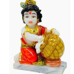 krishna marble dust idol/ baal krishna statue 5.5 inch (multi color)