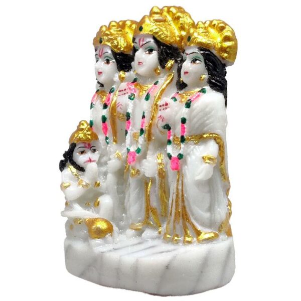 ram darbar marble dust statue/ ram sita laxman and hanuman idol for car dashboard & home office table