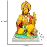 hanuman marble dust statue/ ashirwad bajrangbali idol for home temple (light orange)