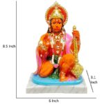 hanuman marble dust statue/ ashirwad bajrangbali idol for home temple (orange)