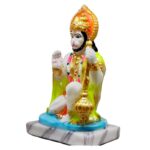 hanuman marble dust statue/ ashirwad bajrangbali idol for home temple (multicolor)