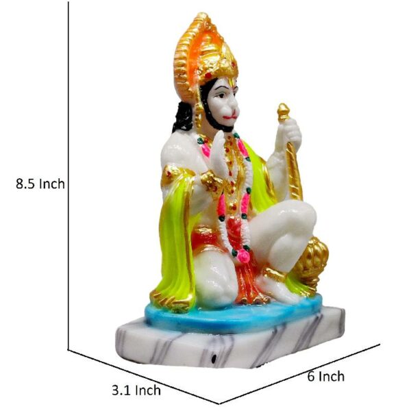 hanuman marble dust statue/ ashirwad bajrangbali idol for home temple (multicolor)