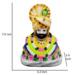 khatu shyam marble dust statue/ pagri khatu shyam baba idol for temple (orange)