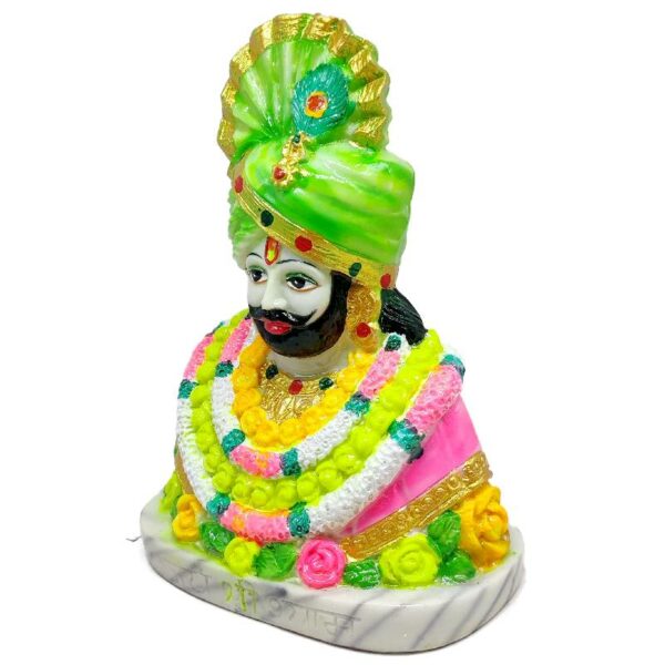 khatu shyam marble dust statue/ pagri khatu shyam baba idol for temple (green)