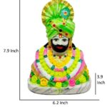 khatu shyam marble dust statue/ pagri khatu shyam baba idol for temple (green)