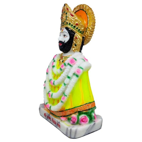 khatu shyam marble dust big idol/ khatushyam baba statue for home temple 11 inch (yellow)