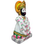 khatu shyam marble dust big idol/ khatushyam baba statue for home temple 11 inch (white)