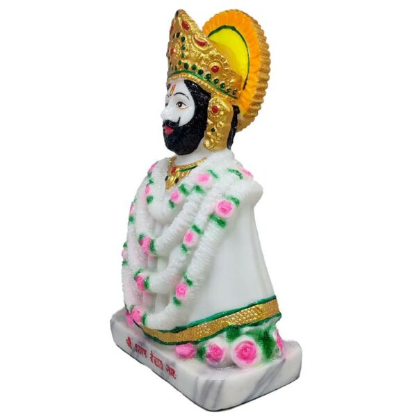 khatu shyam marble dust big idol/ khatushyam baba statue for home temple 11 inch (white)